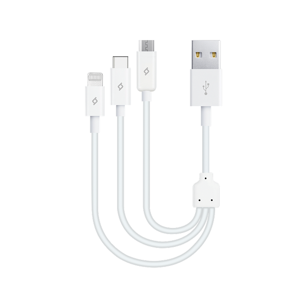 [2DK13] 2DK13 ttec MiniCable Trio 30cm Şarj Kablosu USB-A - USB-C / Lightning / Micro USB  