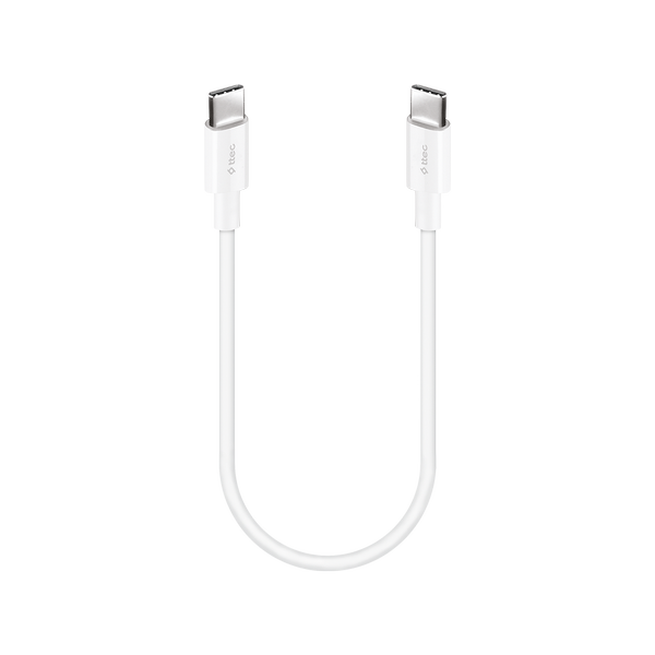 2DK47B ttec USB-C - USB-C 30cm 60W PD/QC Hızlı Şarj/Data Kablosu Beyaz