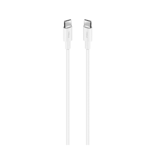 2DK48B ttec USB-C - USB-C 300cm 60W PD/QC Hızlı Şarj/Data Kablosu Beyaz Beyaz