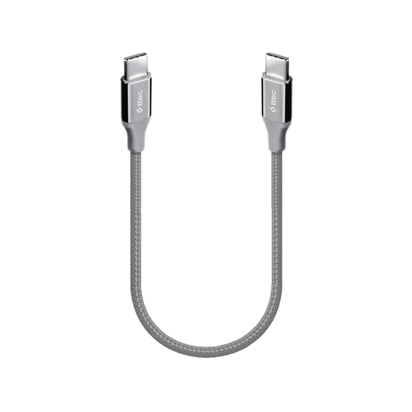 2DK50UG ttec AlumiCable USB-C - USB-C 30cm 60W PD/QC Hızlı Şarj/Data Kablosu Uzay Grisi Uzay Grisi