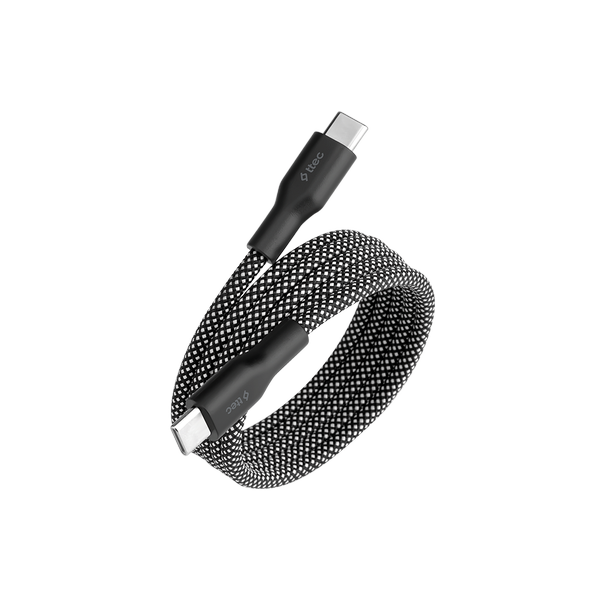 2DK61S ttec USB-C - USB-C Mıknatıslı 100cm 60W Örgü Hızlı Şarj Kablosu Siyah