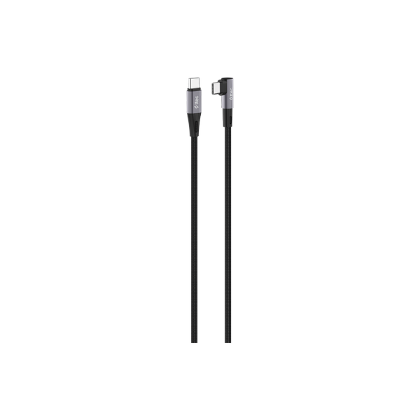 2DK63S ttec AlumiCable USB-C USB-C 60W PD/QC 90° L Tasarımlı Gamer Oyuncu 150cm Hızlı Şarj/Data Kablosu Siyah