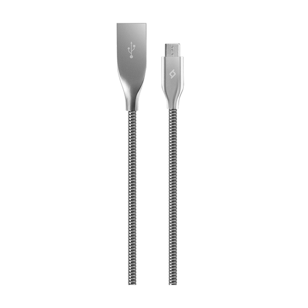 2DKS03MG ttec VogueCable Paslanmaz Çelik Micro USB Şarj Kablosu Gümüş