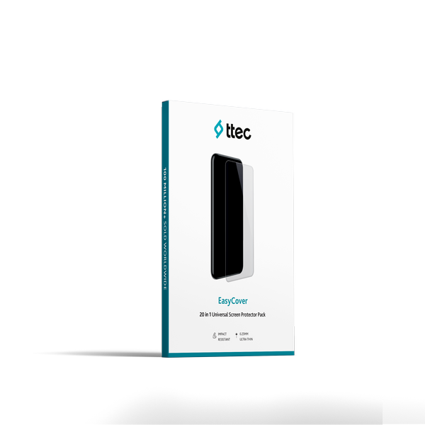 [2EKM11SF] 2EKM11SF ttec PET/TPU Universal Ekran Koruyucu 120x180 Şeffaf A tip (20 li) Şeffaf
