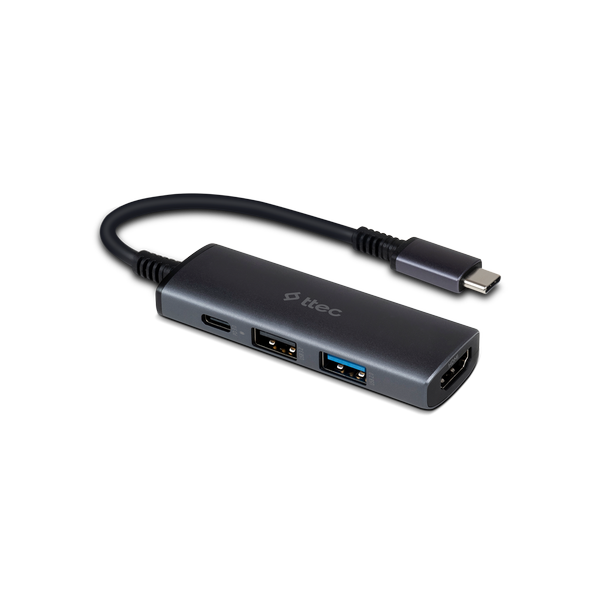 [2US01] 2US01 ttec 4 Girişli USB-C Hub/Çoklayıcı USB-C 100W PD 3.0 + 4K HDMI + USB-A 3.2 + USB-A 2.0 (MacBook Uyumlu) 