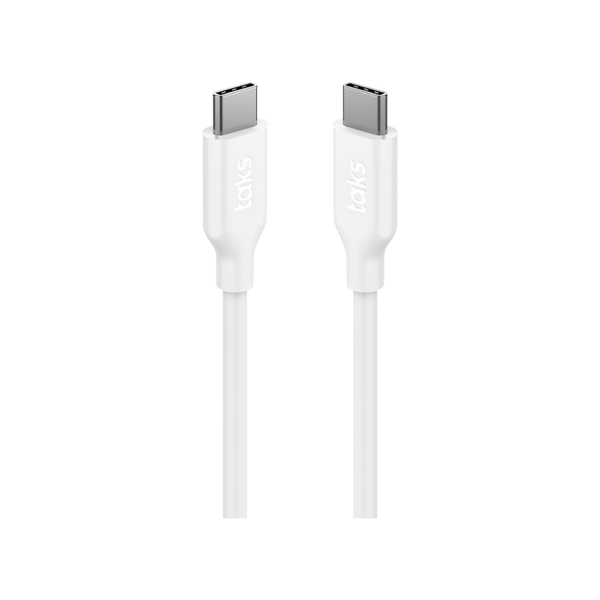 5DK36B taks USB-C - USB-C 120cm 60W PD/QC Hızlı Şarj/Data Kablosu Beyaz