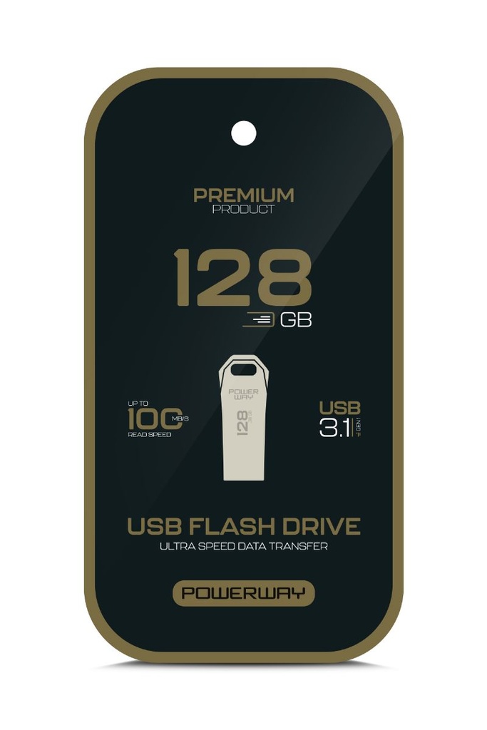 [128 GB PRM USB] Powerway Premium 128GB USB 3.1 Metal Gövde Ultra Hızlı Flash Bellek Data Traveler