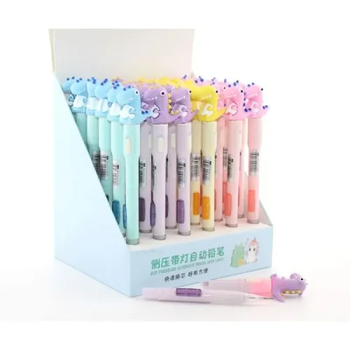 [EM-562741423887] 07 Uçlu Ledli Dinazor Tasarımlı Kurşun Kalem