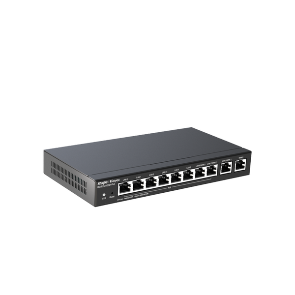 [RG-EG310GH-P-E] Reyee RG-EG310GH-P-E 10 Portlu Router, Web Yönetilebilir, 300 Kullanıcı, 8 Port PoE(110W) 