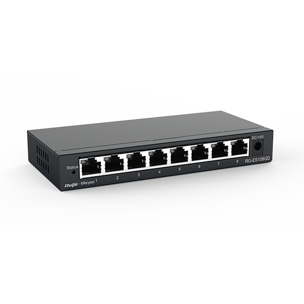[RG-ES108GD] Reyee RG-ES108GD 8 Portlu, 10/100/1000 Gigabit, Tak Çalıştır Switch, Metal Kasa 