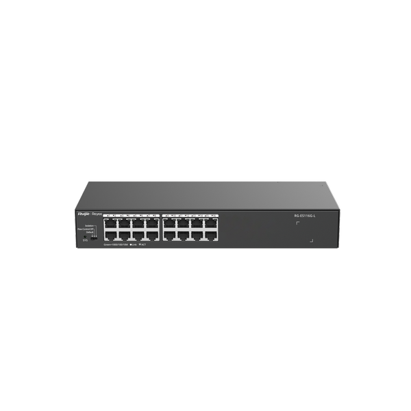 [RG-ES116G-L] Reyee RG-ES116G-L 16 Portlu, 10/100/1000 Gigabit, Tak Çalıştır, Çelik Kasa 