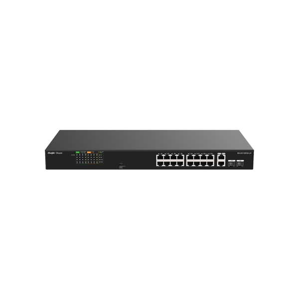 [RG-ES118FGS-LP] Reyee RG-ES118FGS-LP 18 Portlu, 10/100 Fast Ethernet, Tak Çalıştır Switch, 2 Gigabit Combo, 16 Port PoE+ (120W) 