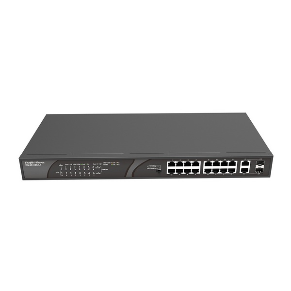 [RG-ES118S-LP] Reyee RG-ES118S-LP 18 Portlu, 10/100 Fast Ethernet, Tak Çalıştır, 2 Gigabit Combo Port, 16 Port PoE+ (120W) 