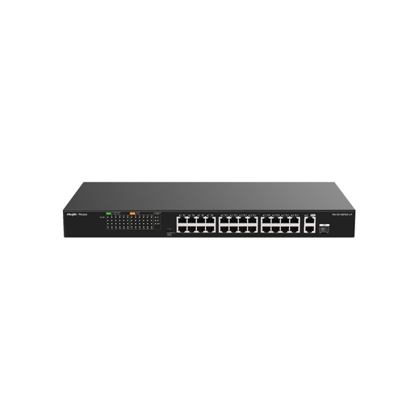 [RG-ES126FGS-LP] Reyee RG-ES126FGS-LP 26 Portlu, 10/100 Fast Ethernet, Tak Çalıştır Switch, 2 Gigabit Uplink, 1 Gigabit Combo, 24 Port PoE+ (180W) 