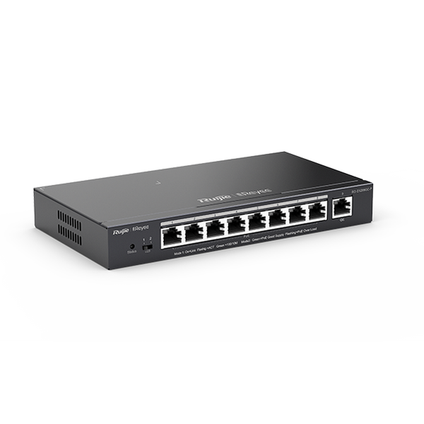 [RG-ES209GC-P] Reyee RG-ES209GC-P 9 Portlu, 10/100/1000 Gigabit, Yönetilebilir Switch, 8 Port PoE+ (120W) 