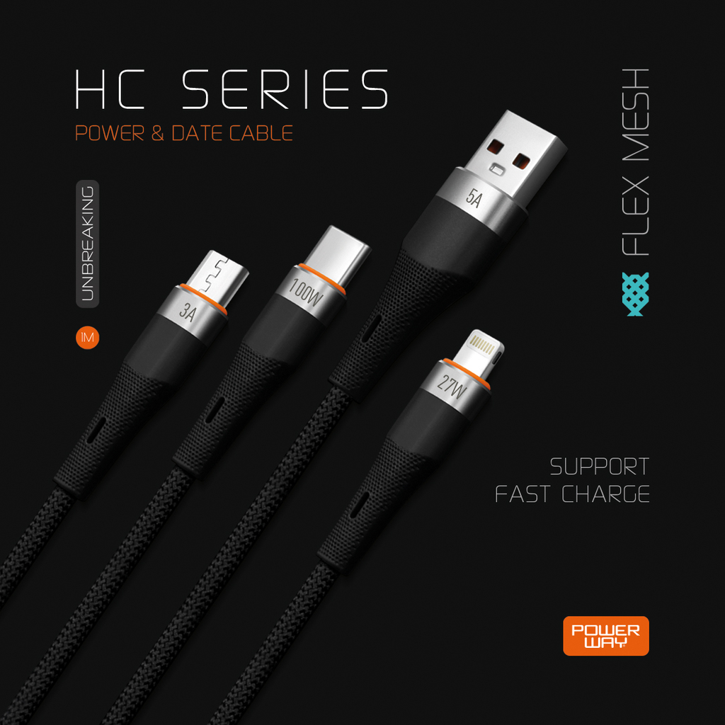 [HC07] Powerway HC07 USB 3.0 USB-C Kablo