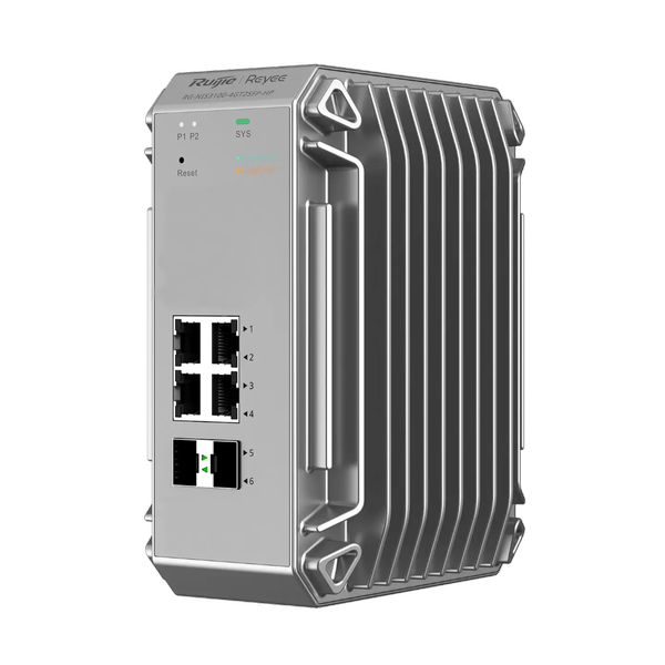 [RG-NIS3100-4GT2SFP-HP] Reyee RG-NIS3100-4GT2SFP-HP 4 Portlu, 10/100/1000 Gigabit, Endüstriyel Switch, 2 SFP, 4 Port PoE+ (120W) 