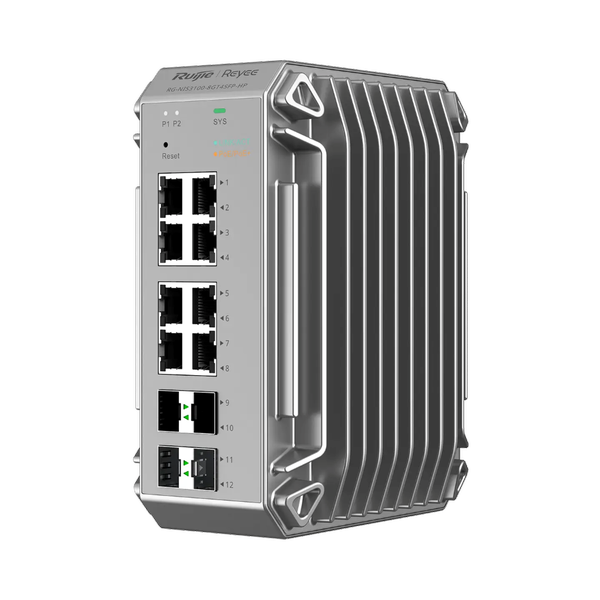 [RG-NIS3100-8GT4SFP-HP] Reyee RG-NIS3100-8GT4SFP-HP 8 Portlu, 10/100/1000 Gigabit, Endüstriyel Switch, 4 SFP, 8 Port PoE+ (240W) 