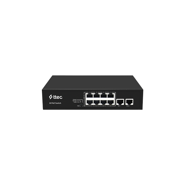 [18300PG] ttec 18300PG 16 Portlu, 10/100 Fast Ethernet, Tak Çalıştır Switch, 2 Gigabit Uplink, 16 Port PoE+ (300W) (TSS) 