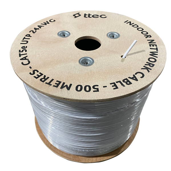 [KBL-CAT5e-24CCA/IN500B] ttec KBL-CAT5e-24CCA/IN500B İç Mekan PVC Kablo - 500m Beyaz (TSS) 
