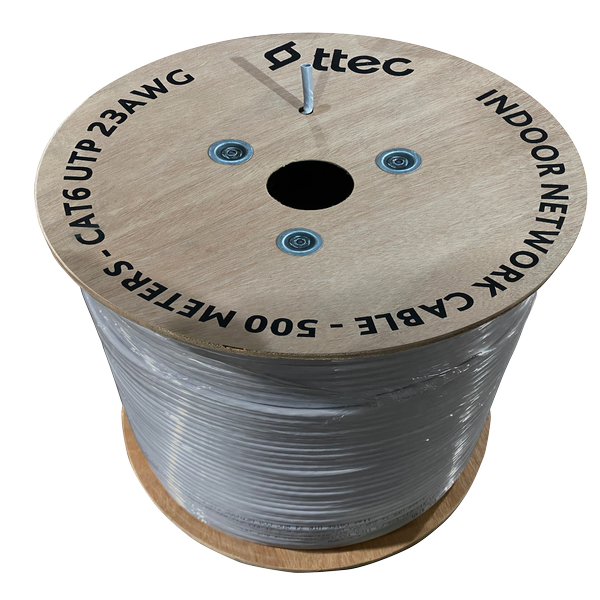 [KBL-CAT6-23CCA/IN500G] ttec KBL-CAT6-23CCA/IN500G İç Mekan PVC Kablo - 500m Gri (TSS) 