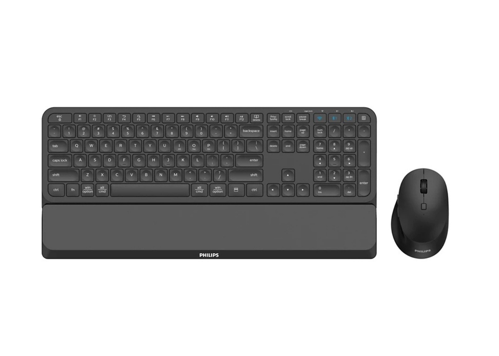 [40848] Philips SPT6607B Dual Mod 2.4GHz + 2 Kanallı Bluetooth Türkçe Q Klavye   Mouse Set Siyah