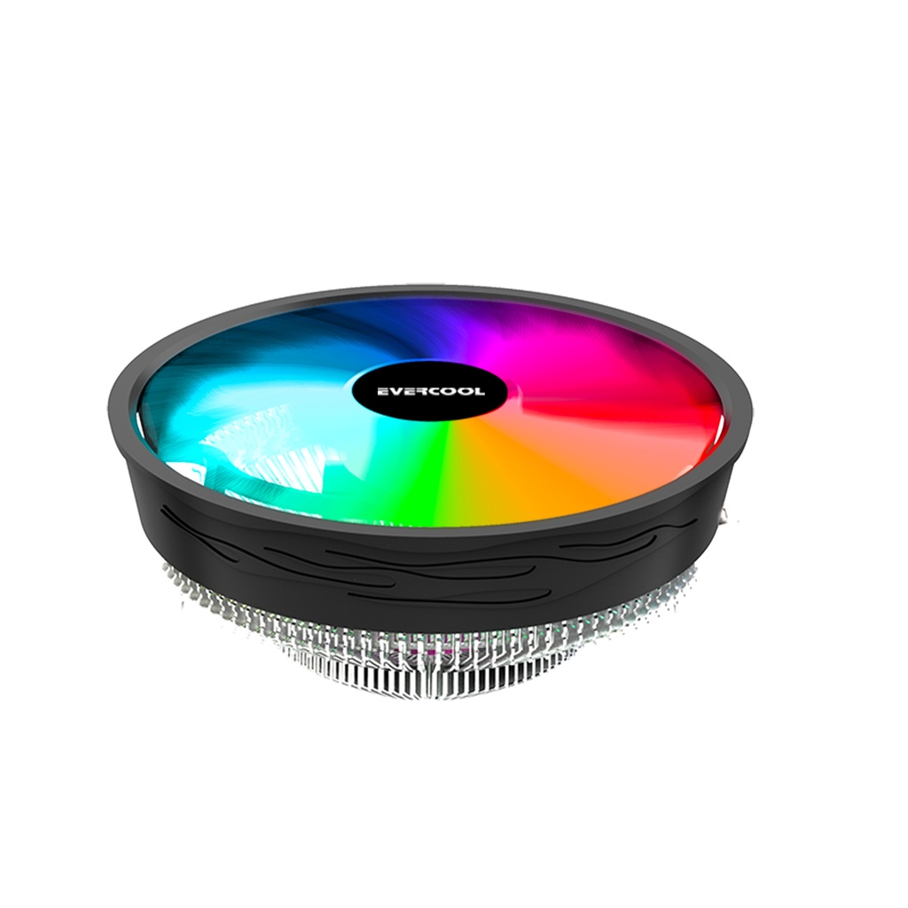 [40583] Evercool CS-02 Rainbow 3Pin 12cm Fan Intel LGA1700/AMD AM5 Uyumlu Hava Soğutmalı CPU Fan