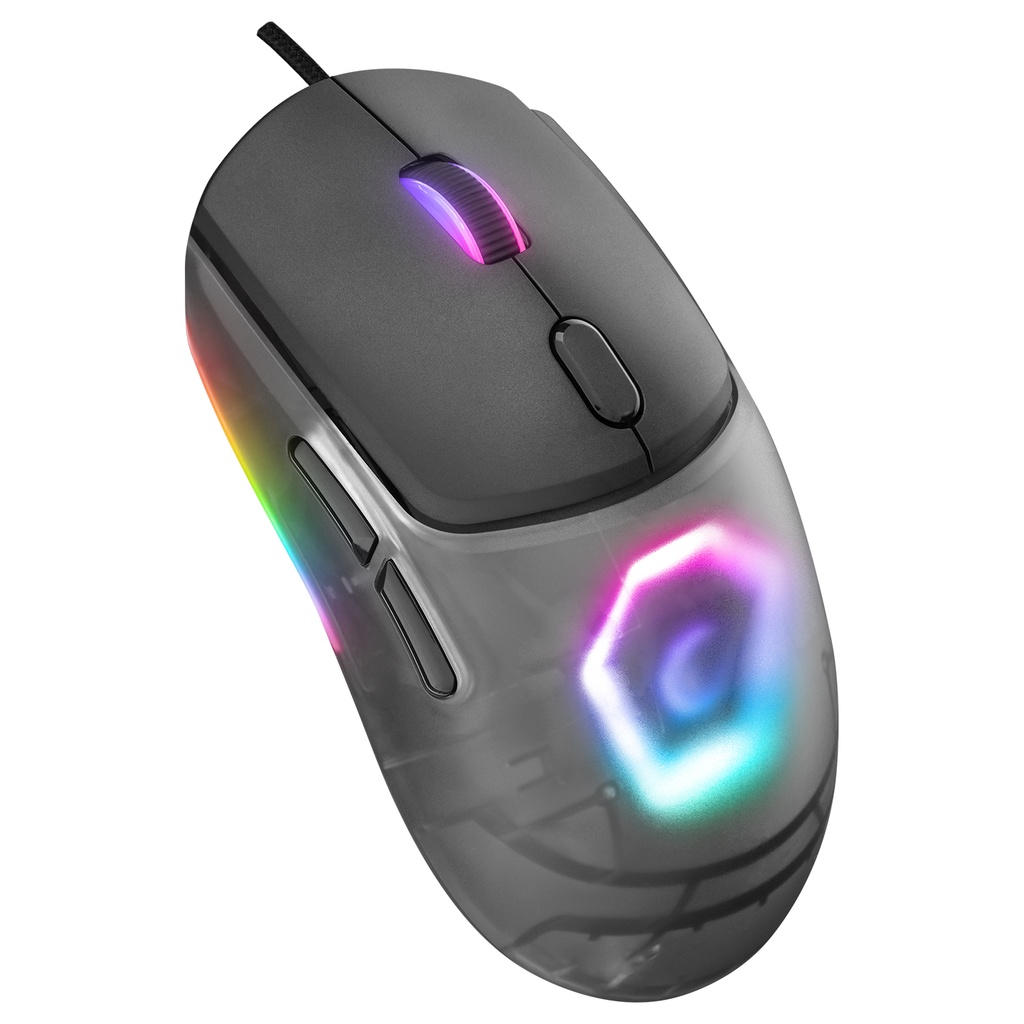 [39483] Rampage Hyalo M1 Siyah Değiştirilebilir 3 Kapaklı RGB 12000 DPI Gaming Oyuncu Mouse