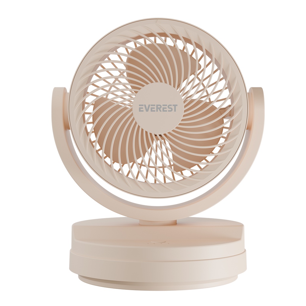 [40672] Everest EFN-509 Krem- Kahve 7 İnç 3 Kademeli 2100 RPM Hız Duvar Tıpı Ve Masaüstü Usb Fan
