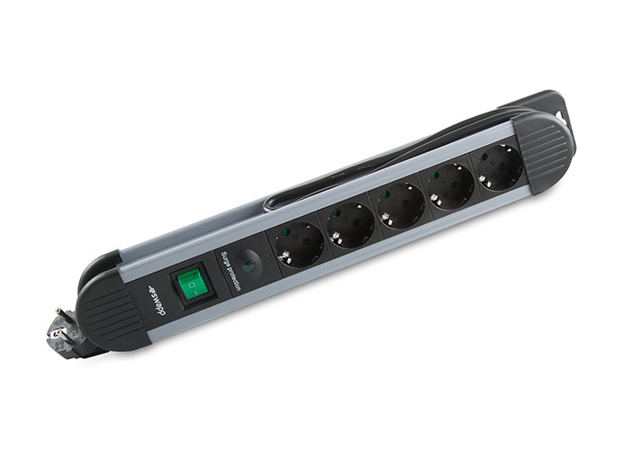 [17382] S-link Swapp SPGKS05 1.5m 3G1.5mm2 900 Joule 5Li Akım Kor. Gri Priz Çoklayıcı